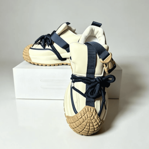 Cream & Black Outdoor Sport Sneakers