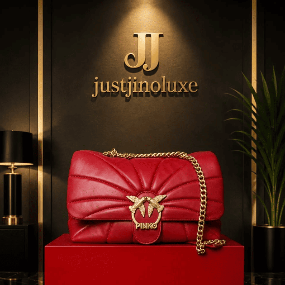 Red Quilted Luxury Chain Shoulder Bag