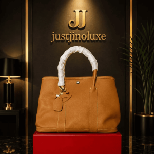 Tan Caramel Luxury Structured Tote Handbag