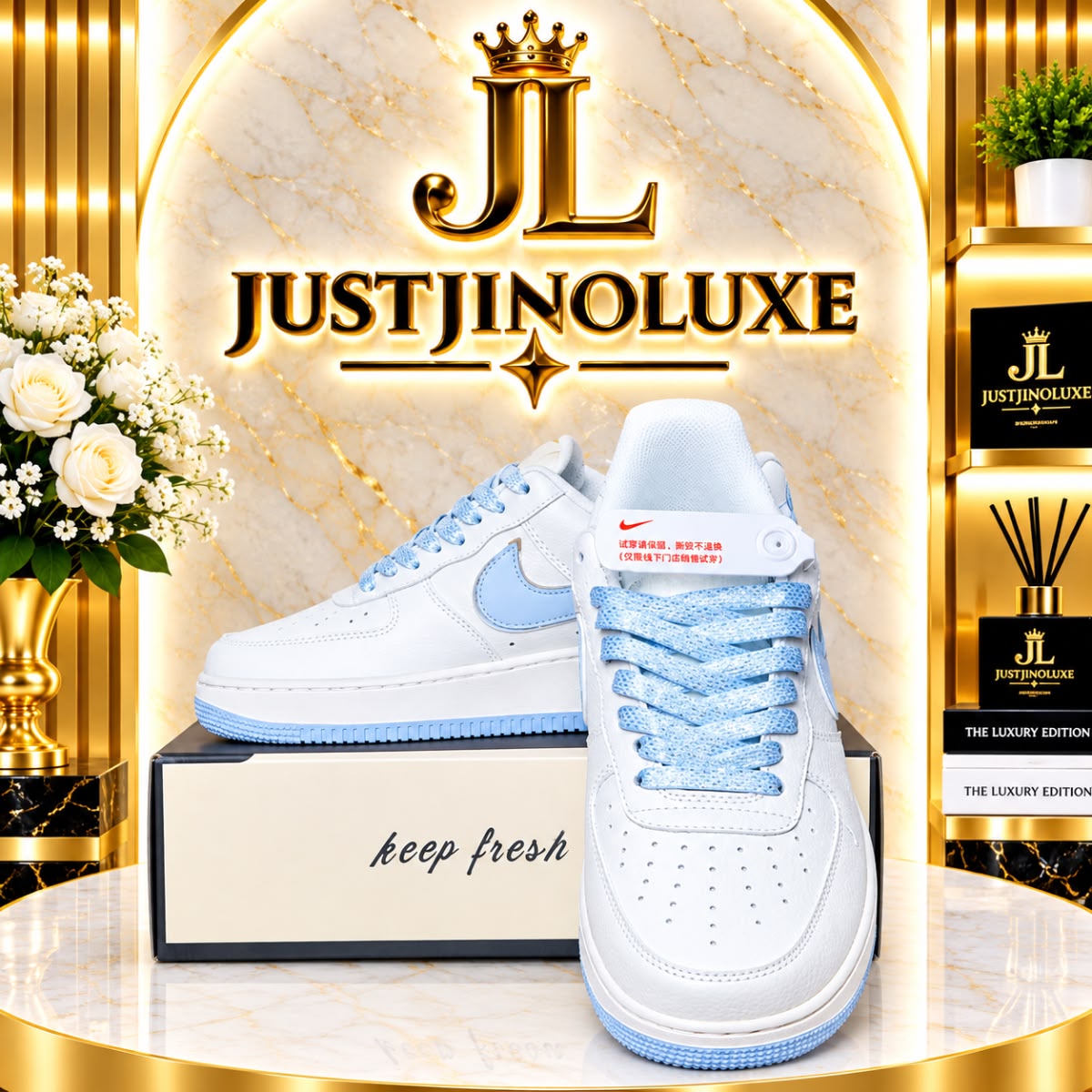 Azure Classic White Low Sneakers
