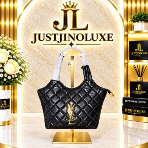 Black Quilted Tote Bag