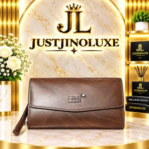 Chestnut Flap Wristlet Clutch