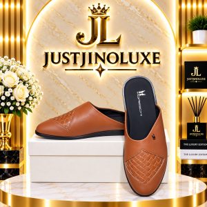 Cognac Woven Vamp Mules