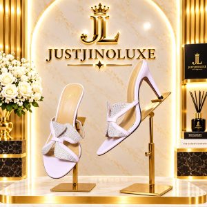 Crystal Bow Stiletto Mules