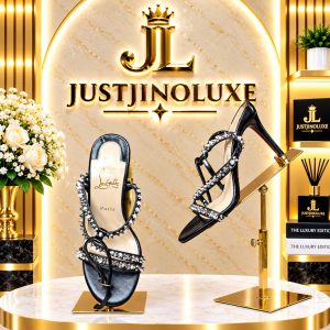 Evelisse Crystal Spike Strappy Heels