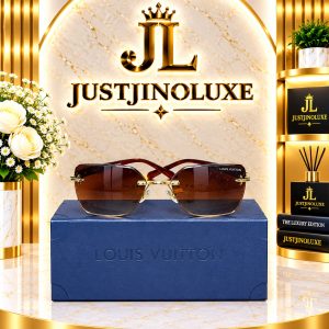 Gold Accent Rimless Sunglasses