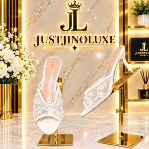 Ivory Pearl Mesh Mules