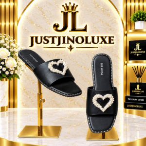 Pearl Heart Accent Slippers