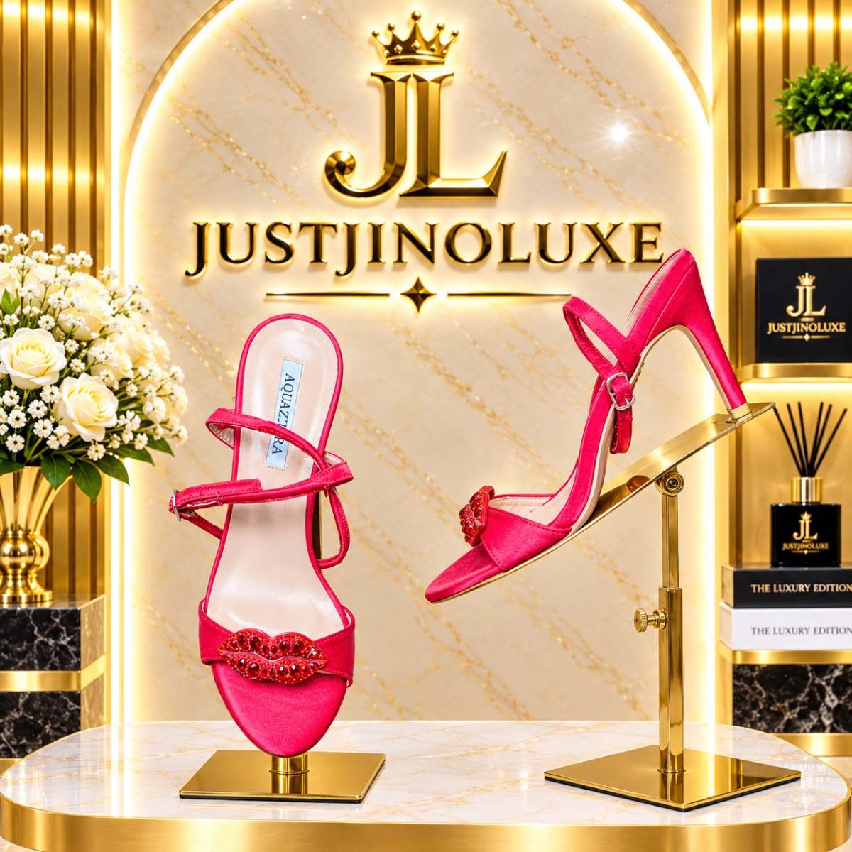 Scarlet Whisper Satin Stiletto Mules