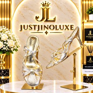 Seraphina Gilded Crystal Wrap Heels