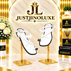 White Cross Ankle Sandals
